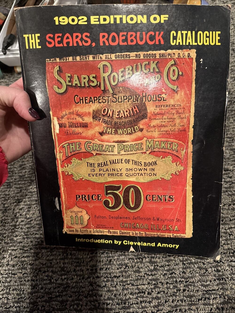 1969 Reprint of 1902 Edition The Sears Roebuck Catalog Paperback Book Vintage